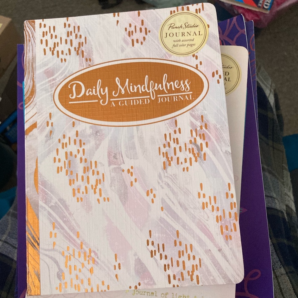 Daily Mindfulness Guided Journal - White Pink and Cooper